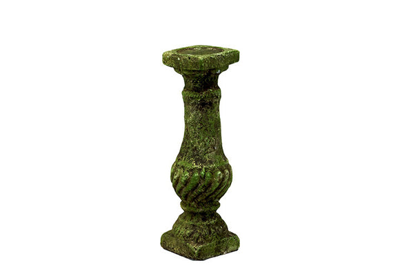 Nice and Charming Antique Stoneware Candleholder with Moss Finish (Small)