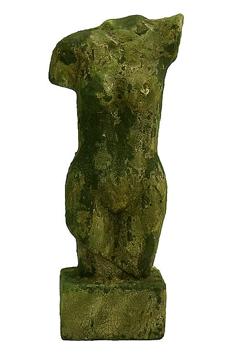 Green Peal Effect Woman Stoneware Bust