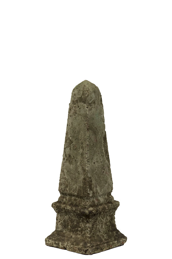Antique Style Stoneware Oblique Statue in Moss Finish