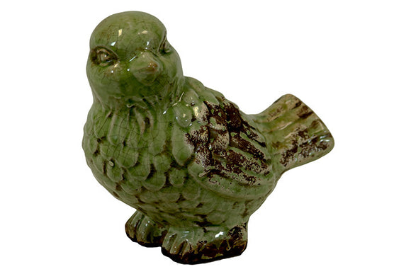 Antiquated Charming and Delightful Ceramic Bird in Green