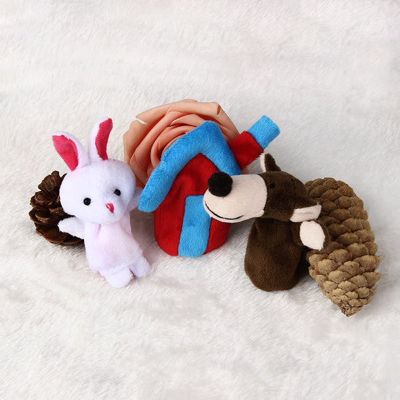 3pcs Animal Finger Puppet Plush Child Baby Early Education Toys Gift Finger puppet finger toys for children baby toy