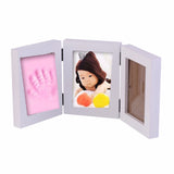 OUTAD Cute 3D DIY Baby Photo frame handprint footprint Soft Clay Safe Inkpad Home Wedding Decor birthday Gifts without cover