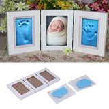 OUTAD Cute 3D DIY Baby Photo frame handprint footprint Soft Clay Safe Inkpad Home Wedding Decor birthday Gifts without cover