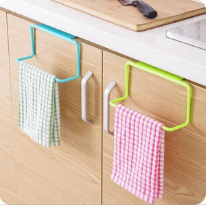 Over Door Tea Towel Rack Bar Hanging Holder Rail Organizer Bathroom Kitchen Cabinet Cupboard Hanger