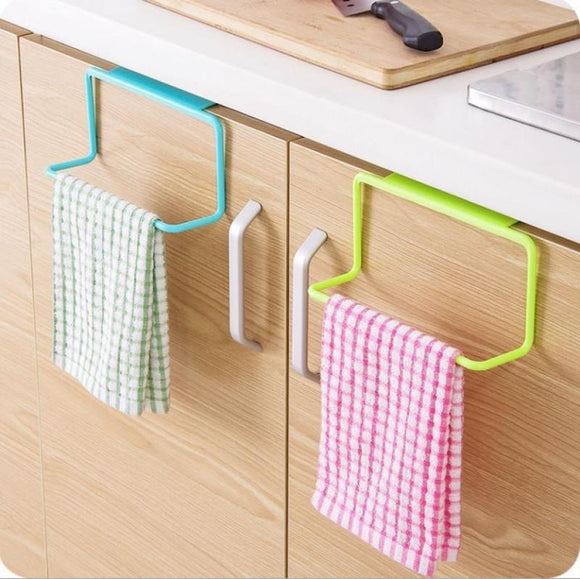 Over Door Tea Towel Rack Bar Hanging Holder Rail Organizer Bathroom Kitchen Cabinet Cupboard Hanger