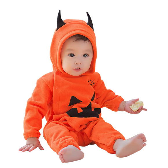 Baby winter clothes newborn Infant Baby Boys Girls Halloween Pumpkin Hooded Romper Jumpsuit Clothes Playsuit cute party gifts