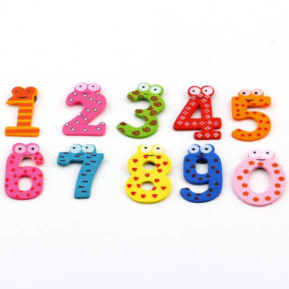 10 pcs Magnet Education X mas Gift Set 10 Number Wooden Fridge Magnet Education Learn Cute Kid Baby Toy Gifts New Arrival